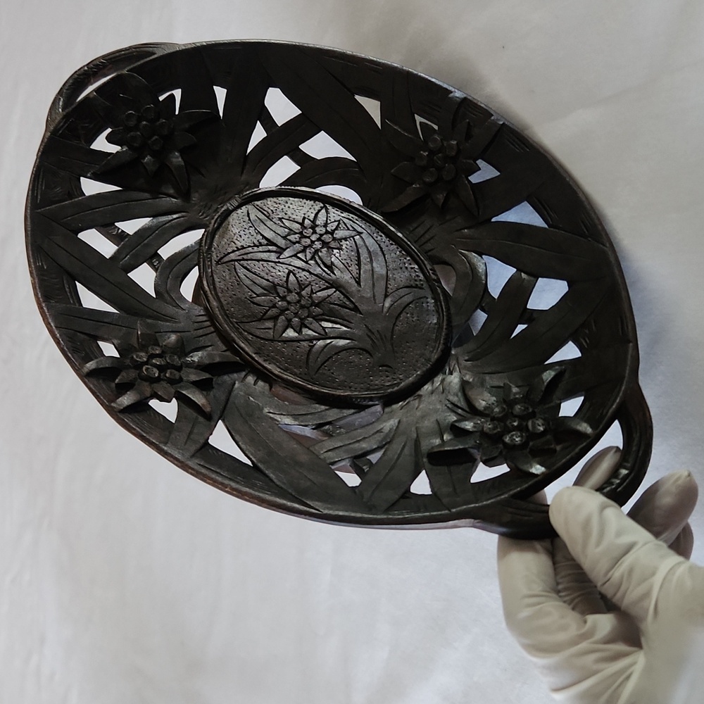 Thorens Lauterbach Walzer Switzerland Musical Carved Wooden Tray Platter - Picture 4 of 14